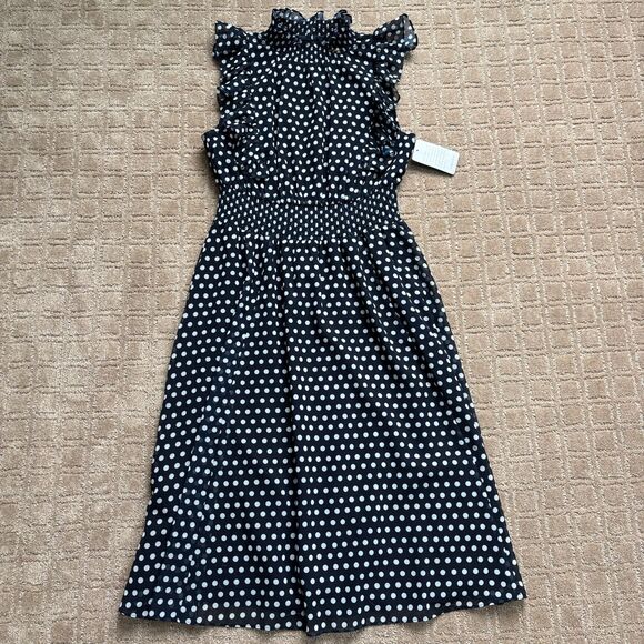 Alexia Admor Dresses & Skirts - Alexia Admor Polka Dot Dress Women's 6 Navy Blue Sleeveless Preppy Derby NWT